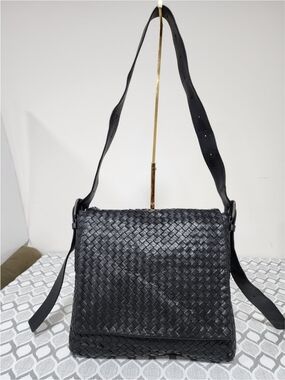 BOTTEGA VENETA Nappa Intrecciato Messenger Bag Black